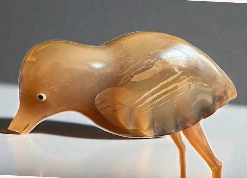 🦅 Antiga Escultura de Pássaro em Chifre Genuíno - Arte Popular Vintage – photo 3